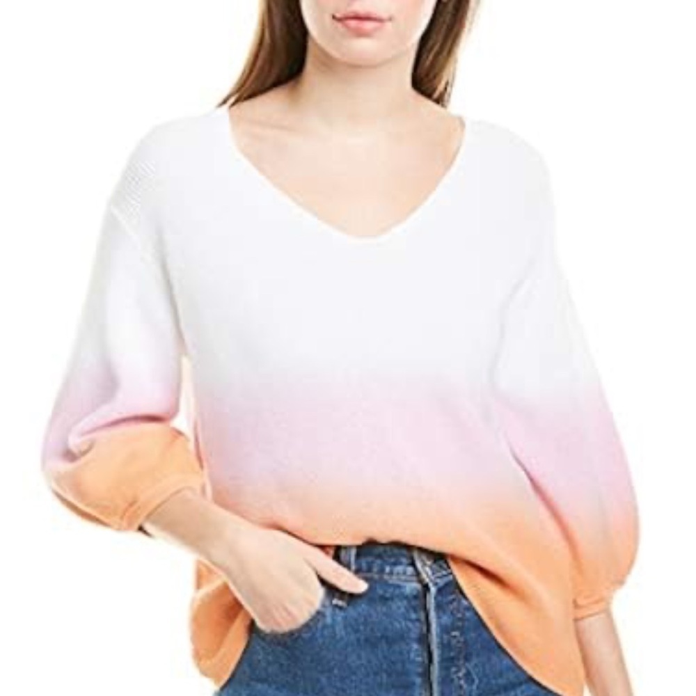 NWT MICHAEL STARS Joanne Linen Dip-Dye Malibu Sweater